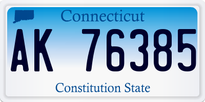 CT license plate AK76385