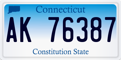 CT license plate AK76387
