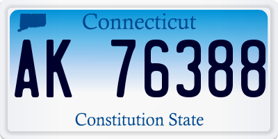 CT license plate AK76388
