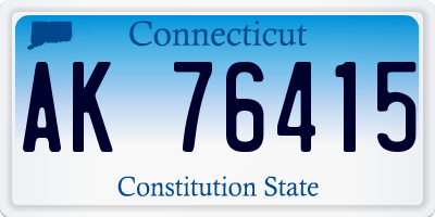 CT license plate AK76415