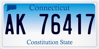 CT license plate AK76417