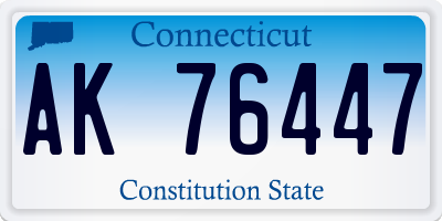 CT license plate AK76447