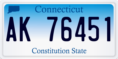 CT license plate AK76451