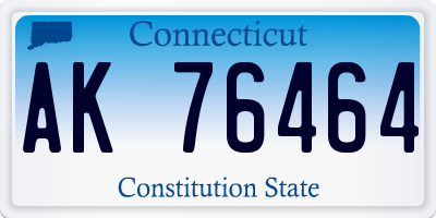 CT license plate AK76464