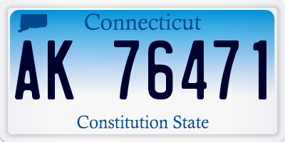 CT license plate AK76471