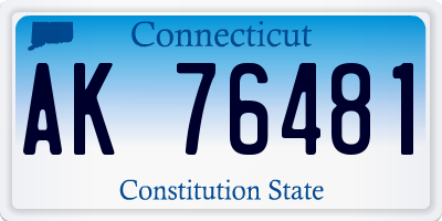 CT license plate AK76481