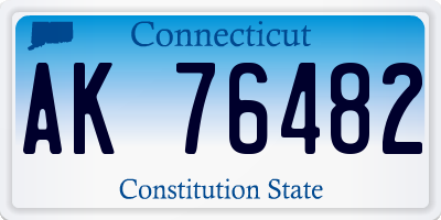 CT license plate AK76482