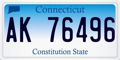 CT license plate AK76496