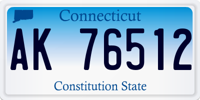 CT license plate AK76512