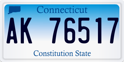 CT license plate AK76517