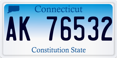 CT license plate AK76532