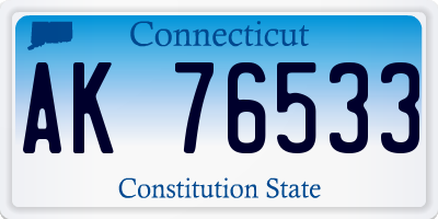 CT license plate AK76533