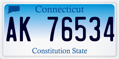 CT license plate AK76534