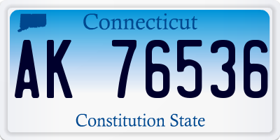 CT license plate AK76536