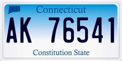 CT license plate AK76541