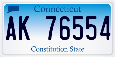 CT license plate AK76554
