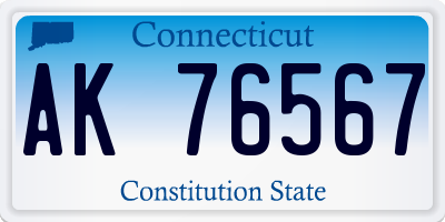 CT license plate AK76567