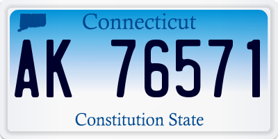 CT license plate AK76571