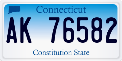 CT license plate AK76582