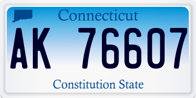 CT license plate AK76607