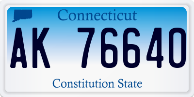 CT license plate AK76640