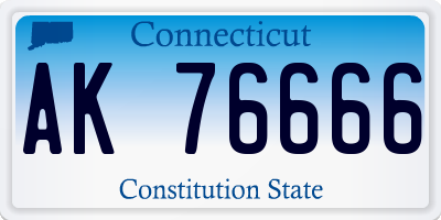 CT license plate AK76666
