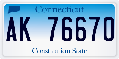 CT license plate AK76670