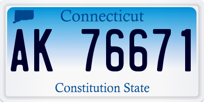 CT license plate AK76671