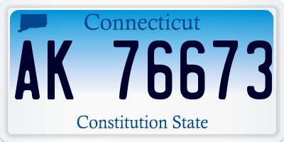 CT license plate AK76673