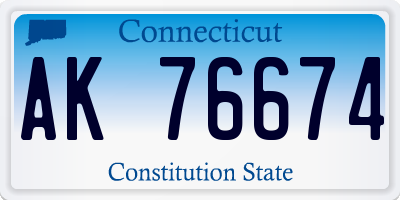 CT license plate AK76674