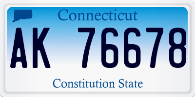 CT license plate AK76678