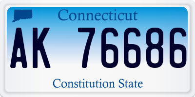 CT license plate AK76686