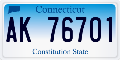 CT license plate AK76701
