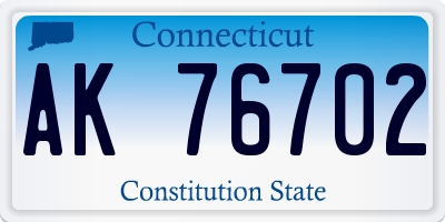 CT license plate AK76702