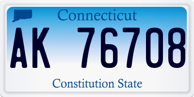 CT license plate AK76708