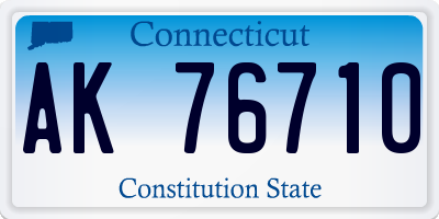 CT license plate AK76710