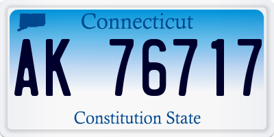 CT license plate AK76717