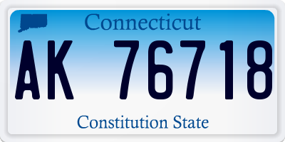 CT license plate AK76718