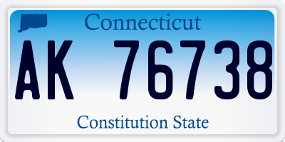 CT license plate AK76738