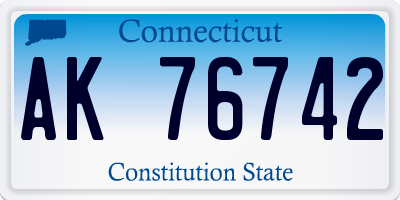 CT license plate AK76742
