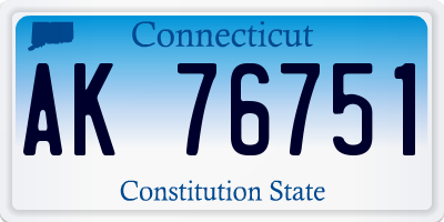 CT license plate AK76751