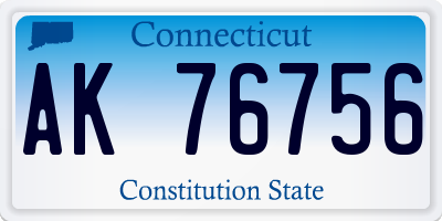 CT license plate AK76756