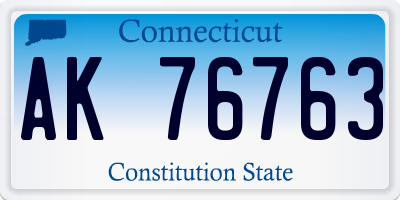 CT license plate AK76763
