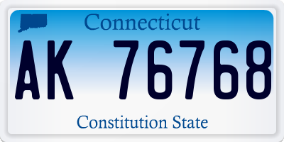 CT license plate AK76768