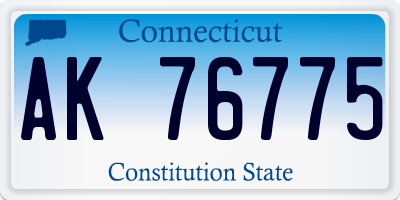 CT license plate AK76775
