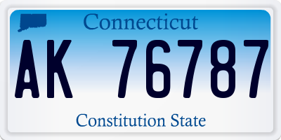 CT license plate AK76787