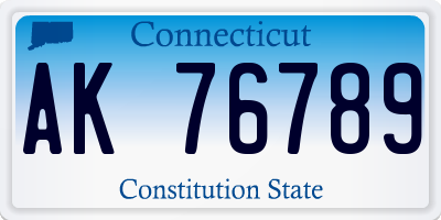 CT license plate AK76789