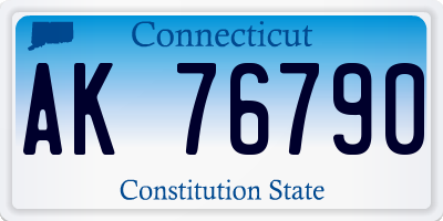 CT license plate AK76790