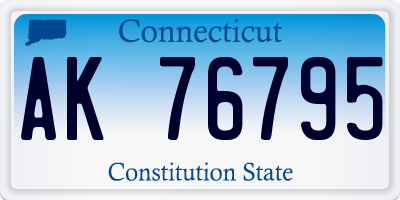 CT license plate AK76795
