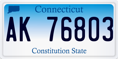 CT license plate AK76803